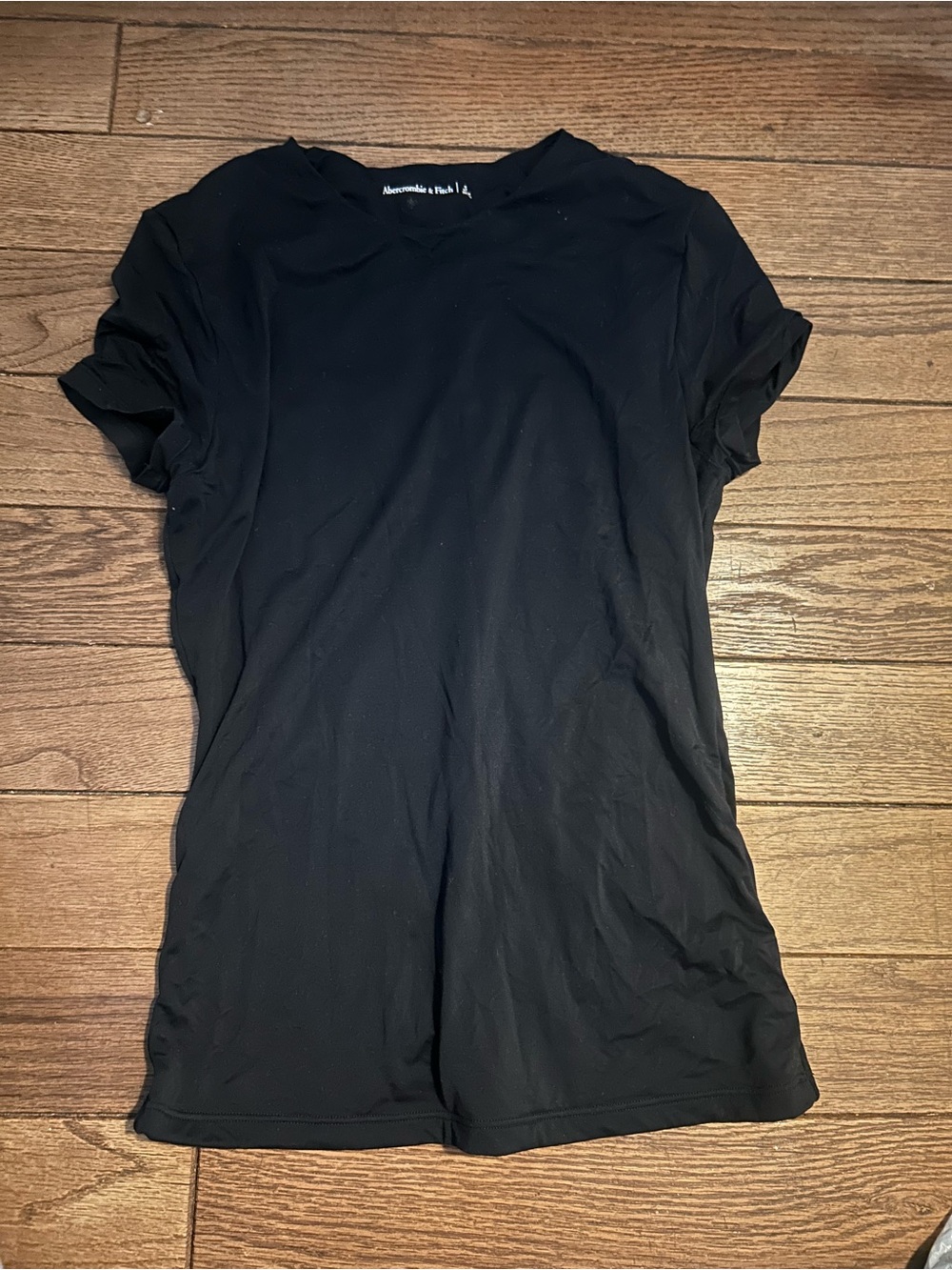 Abercrombie & Fitch Black Tee with Printed Neck Label